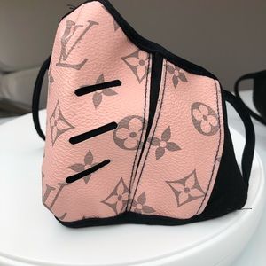 pink leather LV  mask